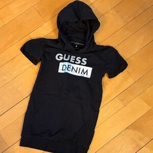 Guess Black Hoodie Dress with Logo 6 years old